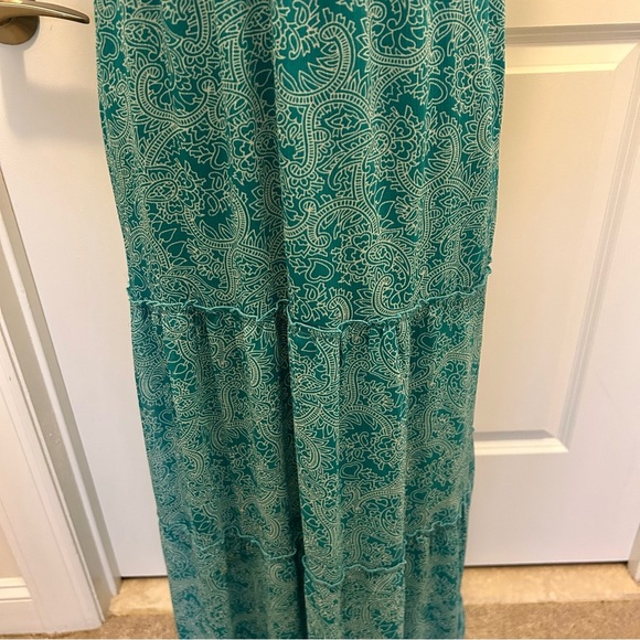Guess Aqua Blue and White Sleeveless Maxi Sundress SZ S - Picture 4 of 7